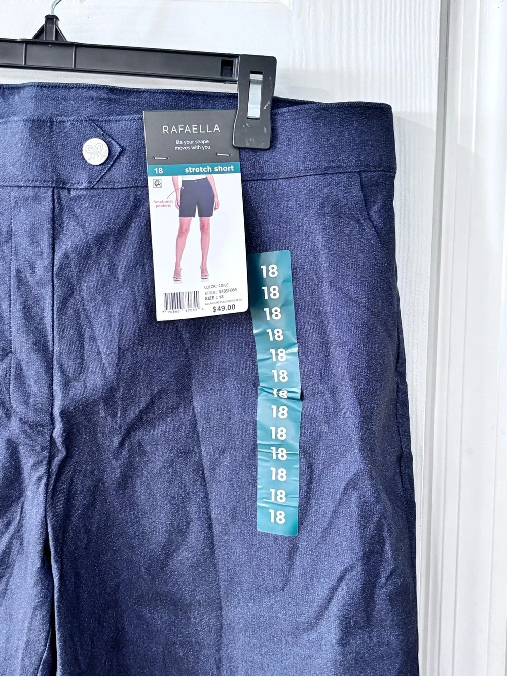 Rafaella Navy High-Rise Tailored Shorts - Picture 3 of 13